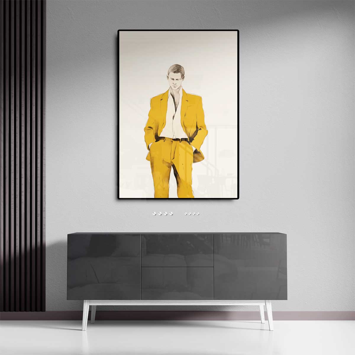 Elegante Stijl in Geel – dibond wanddecoratie in staand formaat
