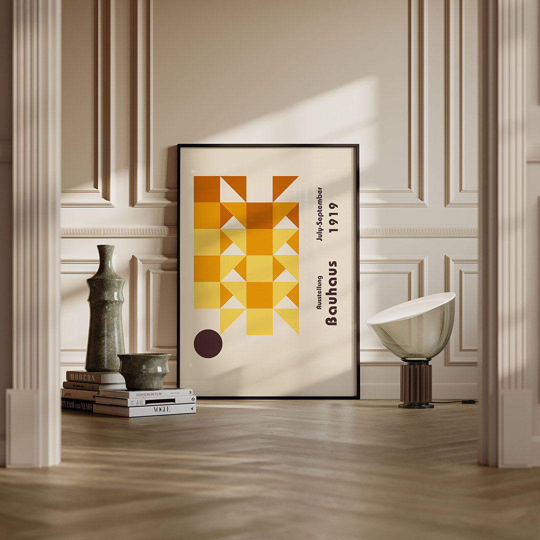 Vormritme en kleur – moderne Bauhaus wandkunst als poster
