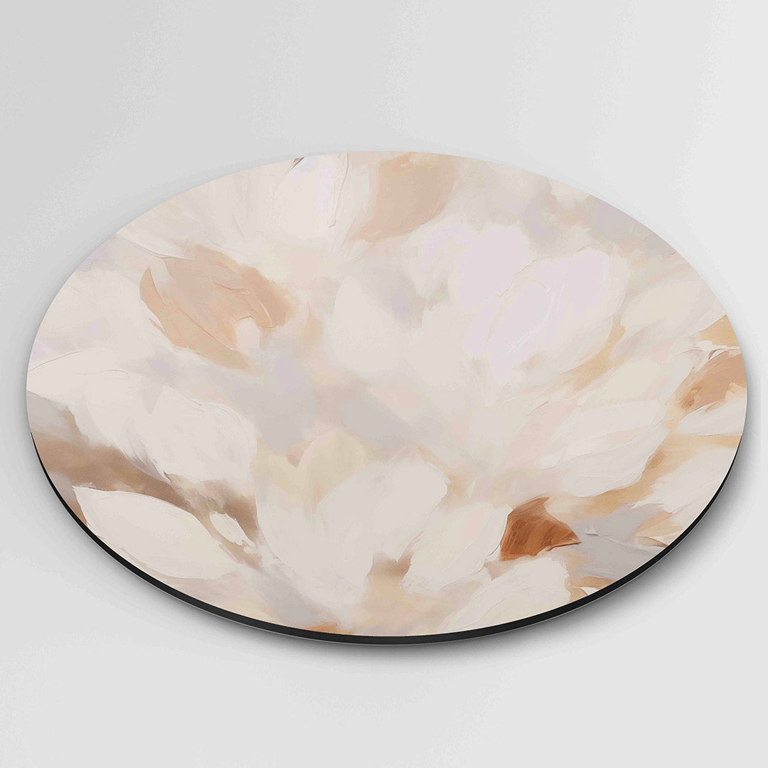 Bladvormige compositie – ronde wanddecoratie met abstract ontwerp