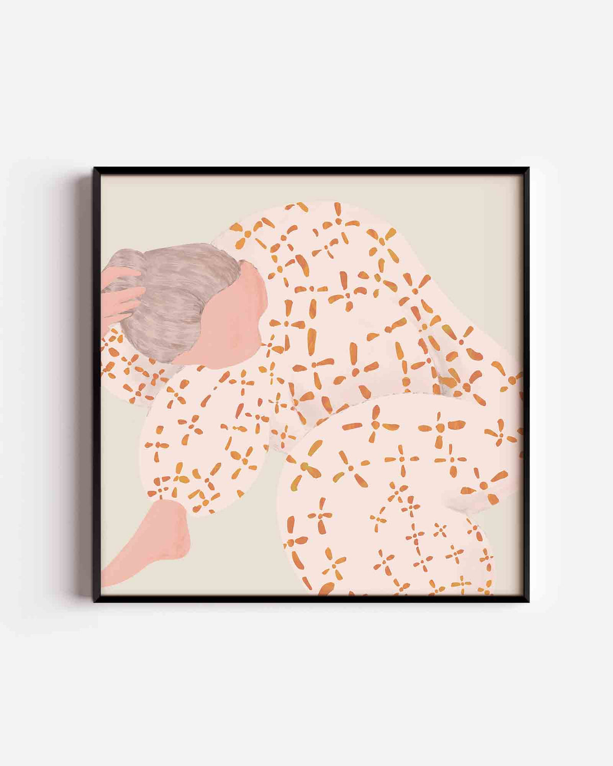Figuur met patroon – vrouwelijk portret als vierkante poster