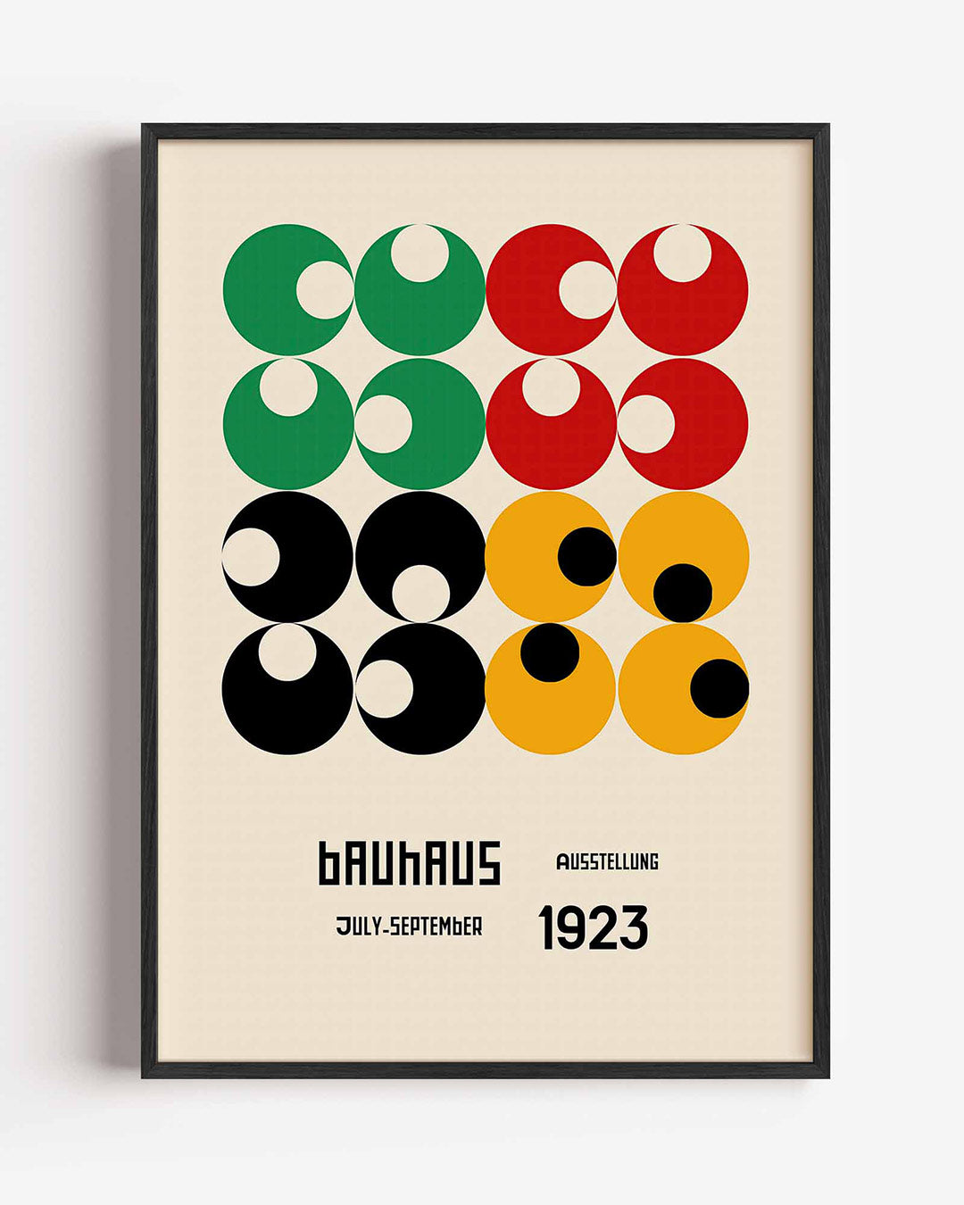 Cirkelvormen en kleur – staande Bauhaus poster als wanddecoratie