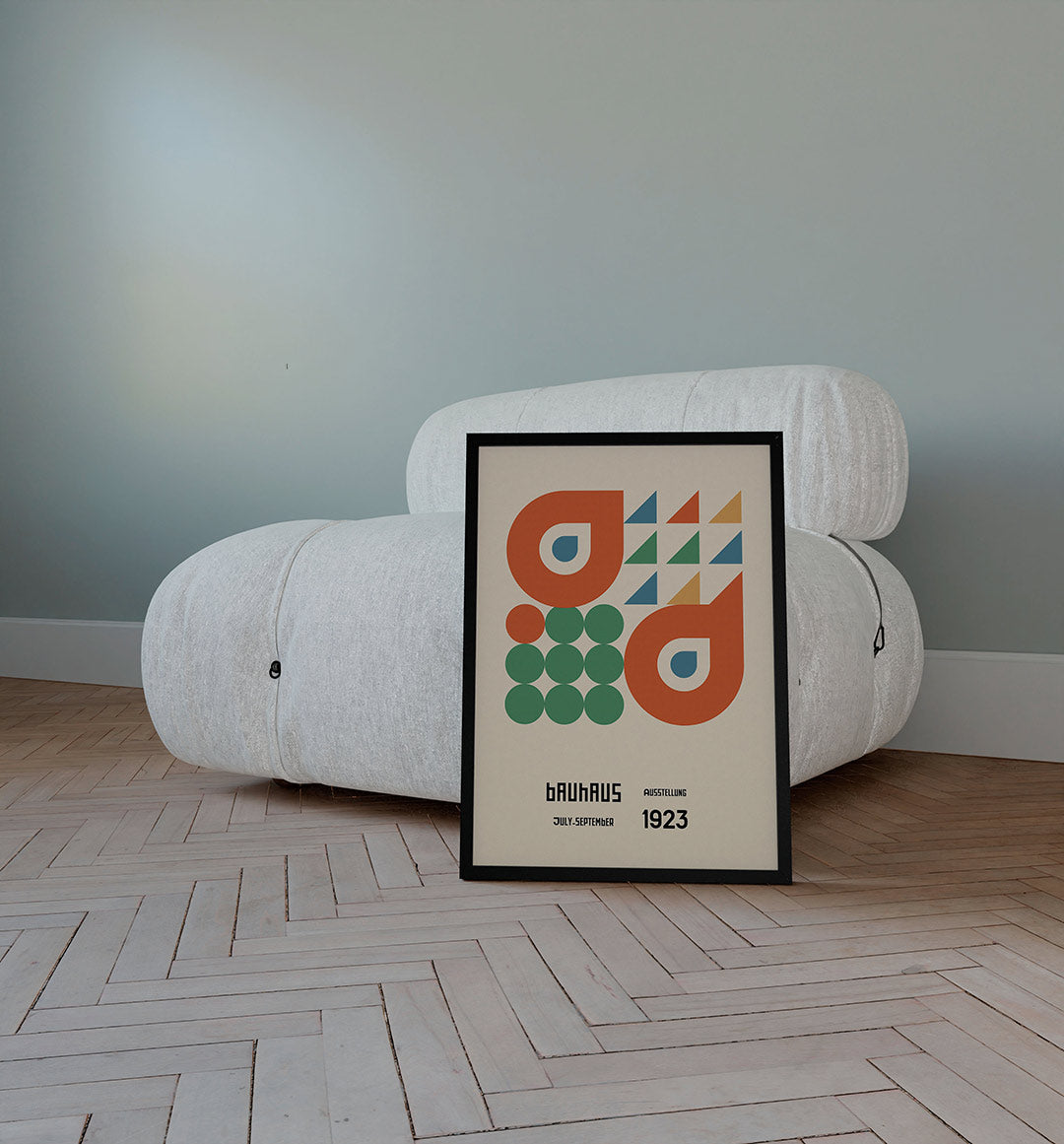 Vormen en vlakkenspel – staande Bauhaus poster voor aan de muur