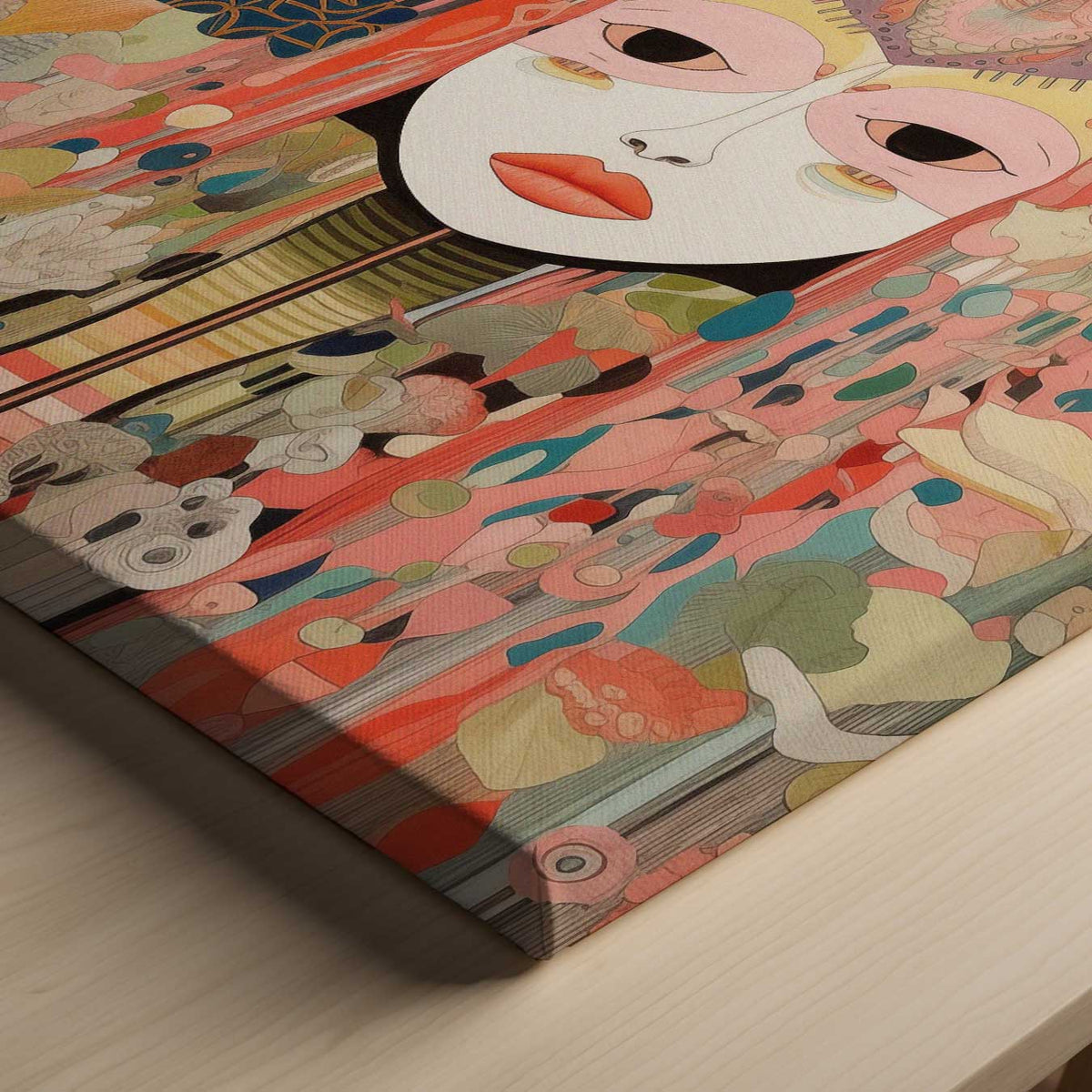Vrolijke Fantasiegezichten – canvas kunstwerk als wanddecoratie