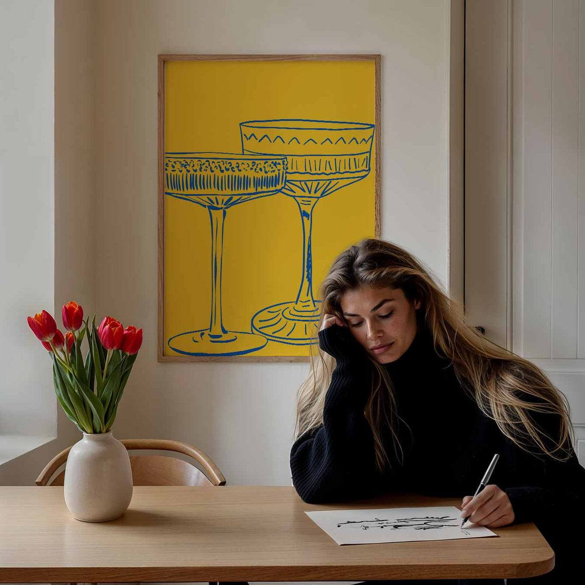 Stijlvolle Cocktailglazen – keuken portret poster, afbeelding 7