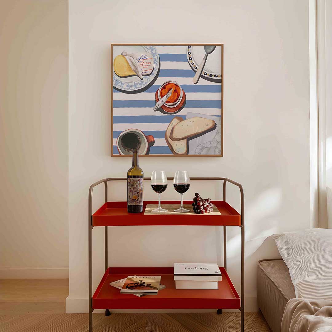 Ontbijt tafel – vierkante keuken wanddecoratie van WallArtistic