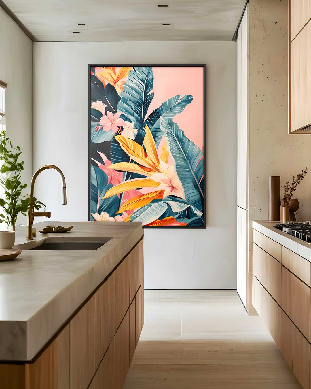 Tropische Bloemenpracht – modern portret kunstwerk van WallArtistic