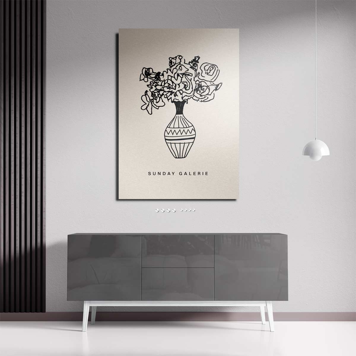 Vrolijke Bloemenvazen – staande wandkunst voor woonkamer of interieur