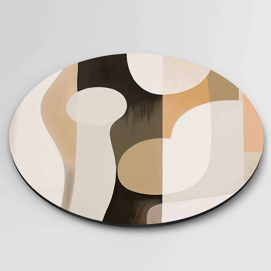 Abstracte vormen – ronde wanddecoratie met abstract ontwerp