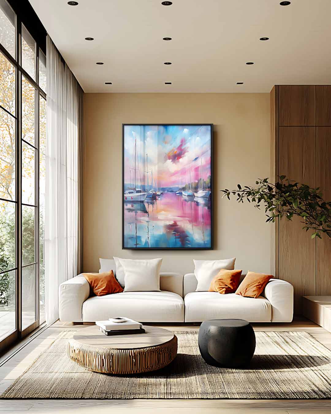 Zonsondergang Aan Het Water – plexiglas wanddecoratie in portret formaat