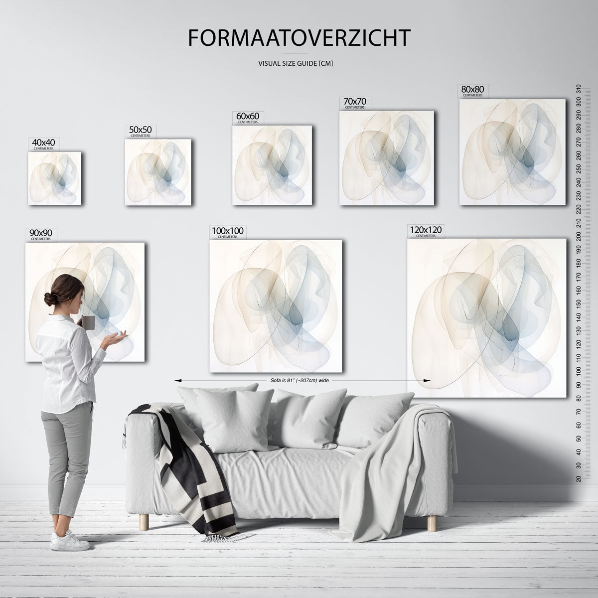 Abstracte vormen – vierkante muurposter met kleurrijke vormen