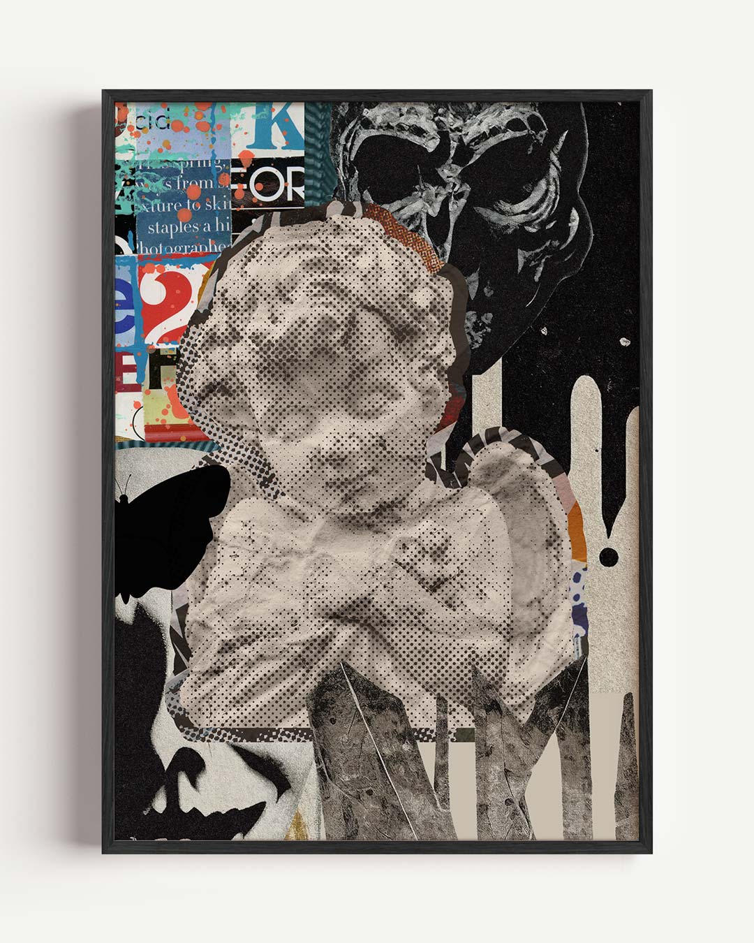 Engelachtige Collage met Contrast en Symboliek Posters – abstracte portret poster als wanddecoratie