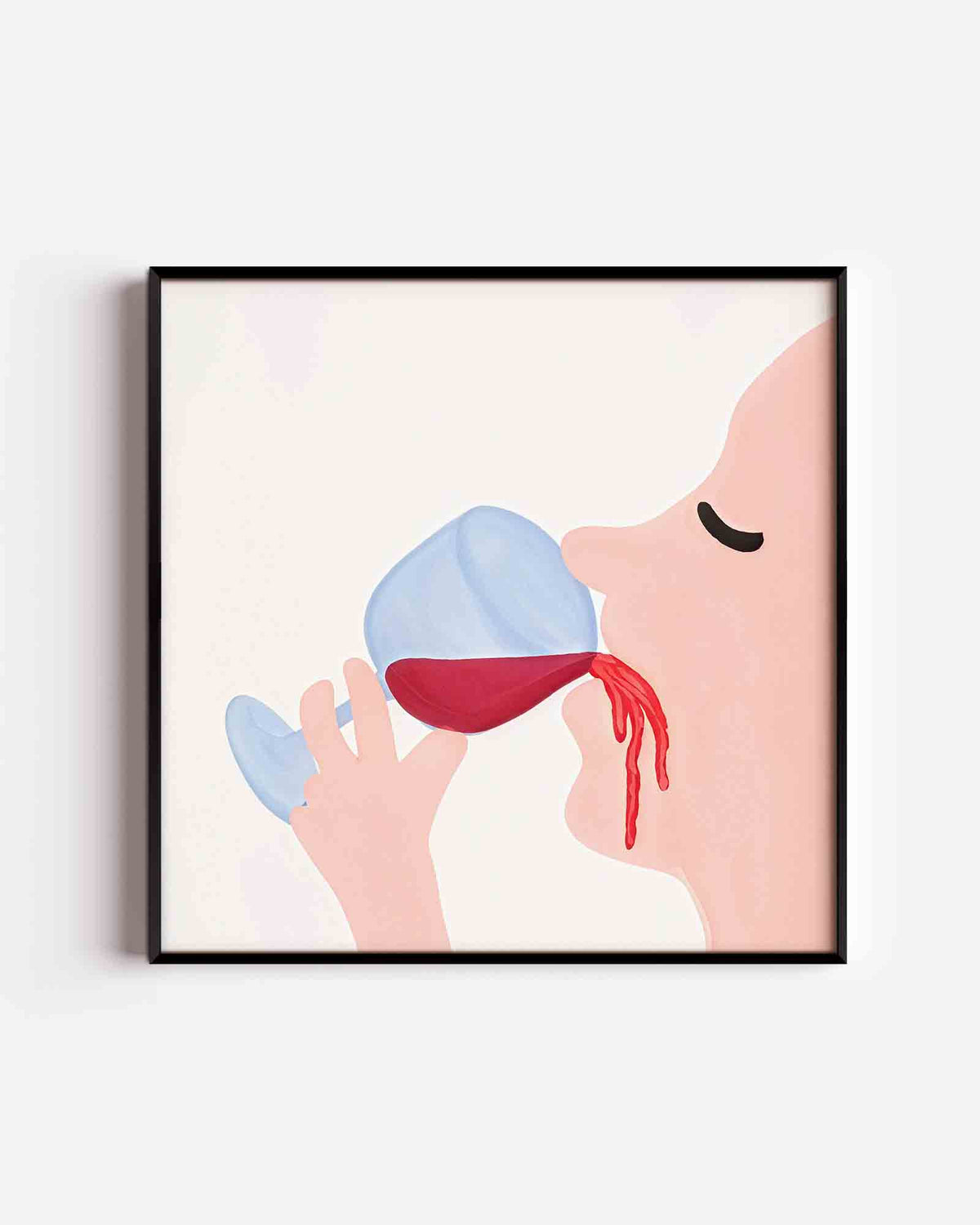 Persoon met wijnglas – Pop Art vierkante poster als wanddecoratie