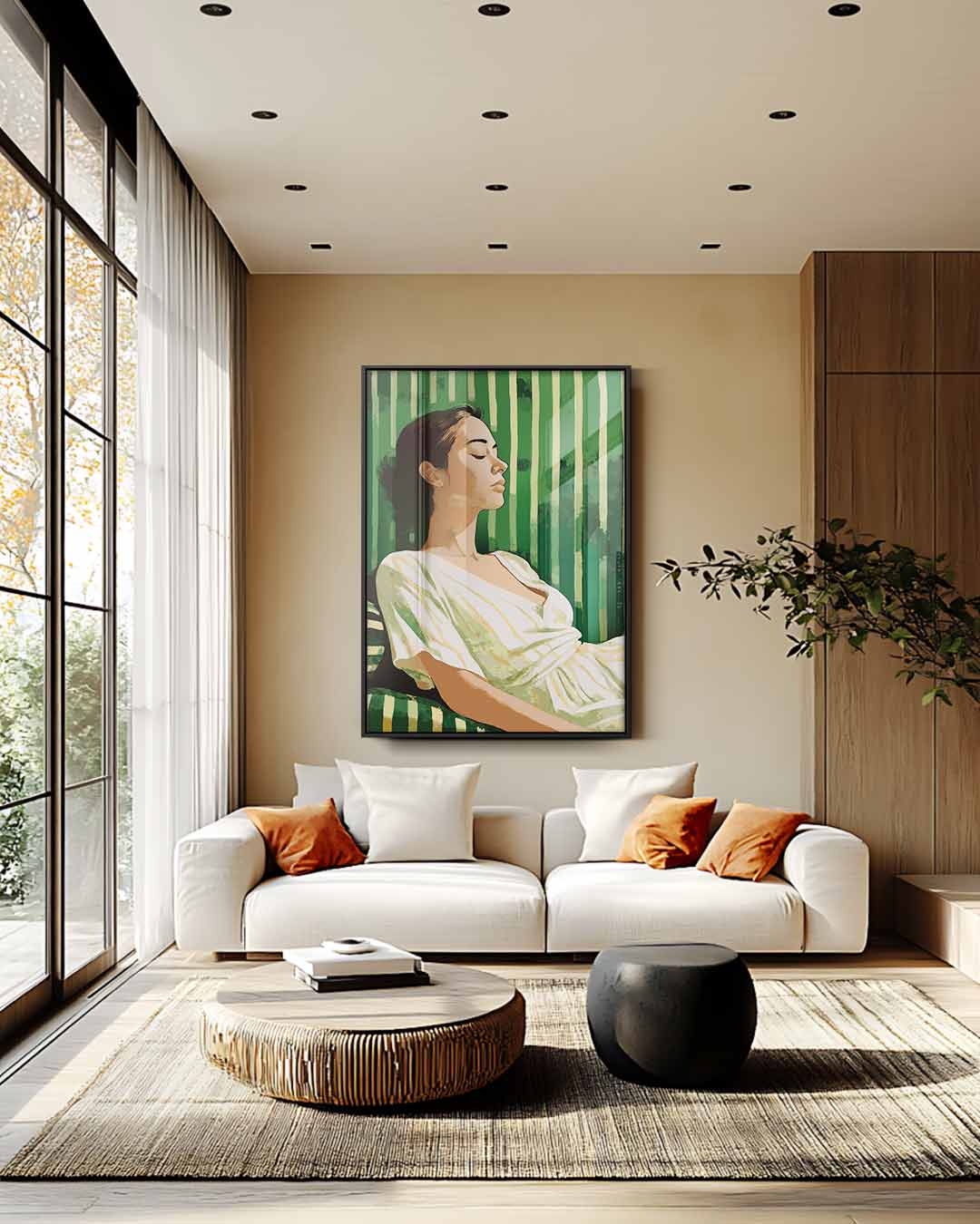 Rust in Groen – staande wandkunst voor woonkamer of interieur