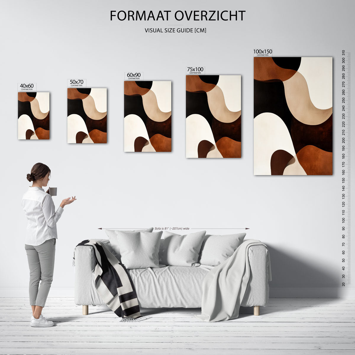 Organische vormen compositie – decoratief kunstwerk voor aan de muur