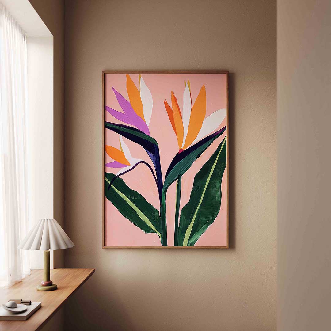 Paradijsvogelbloem – staande jungle wanddecoratie van WallArtistic