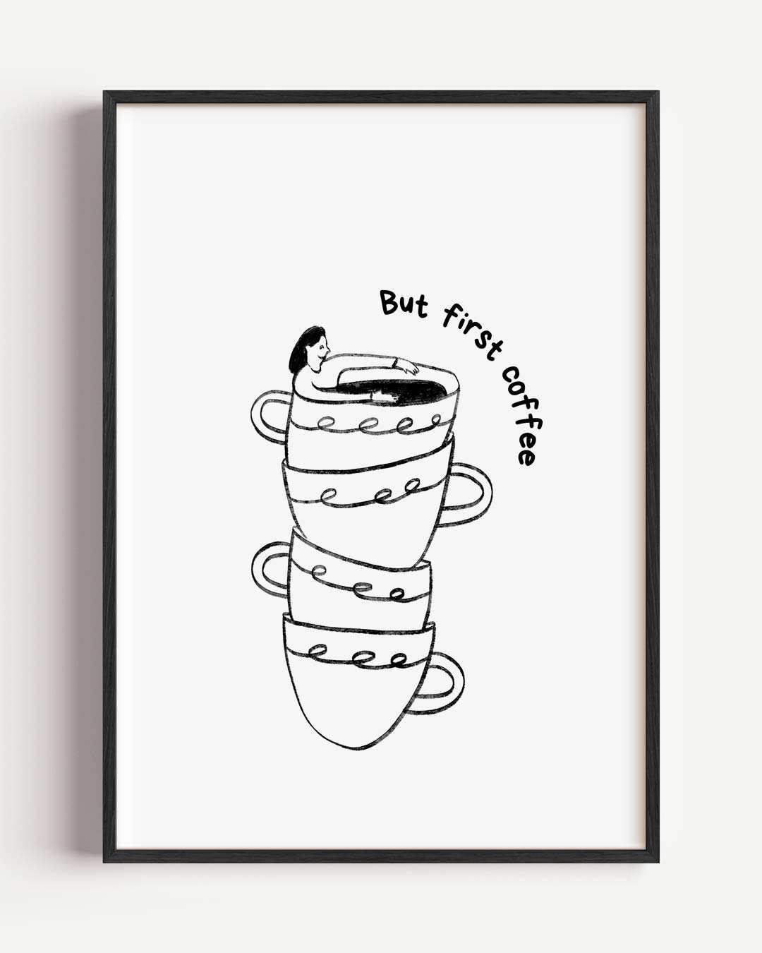 But First Coffee – zomer portret poster als wanddecoratie