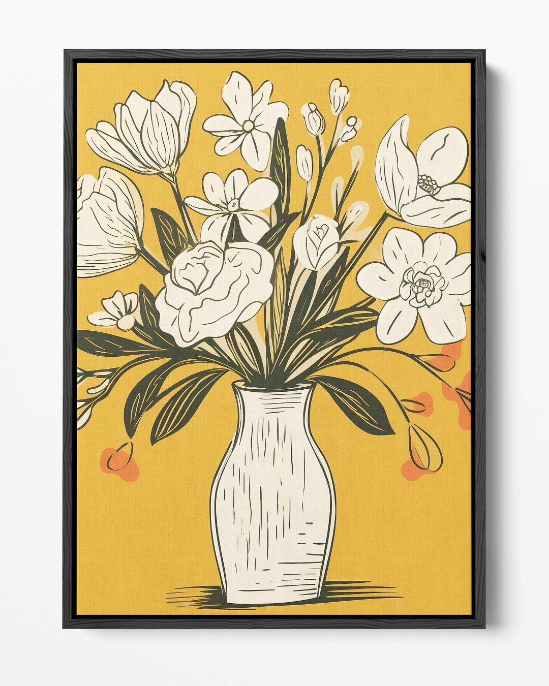 Tijdloze Bloemenvazen Illustratie – portret kunstwerk als wanddecoratie