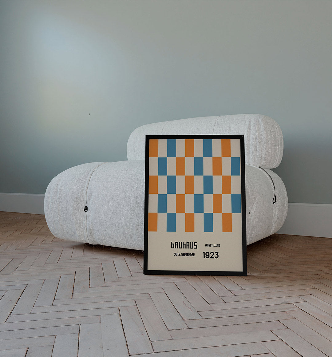 Kleurvlakken ritme – staande Bauhaus poster voor aan de muur