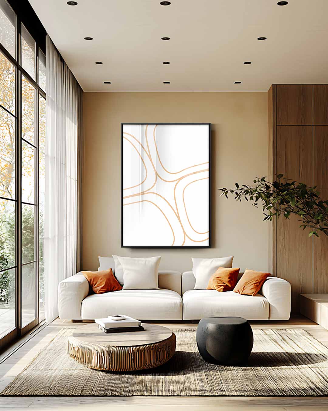 Zachte Golven – staande wandkunst voor woonkamer of interieur