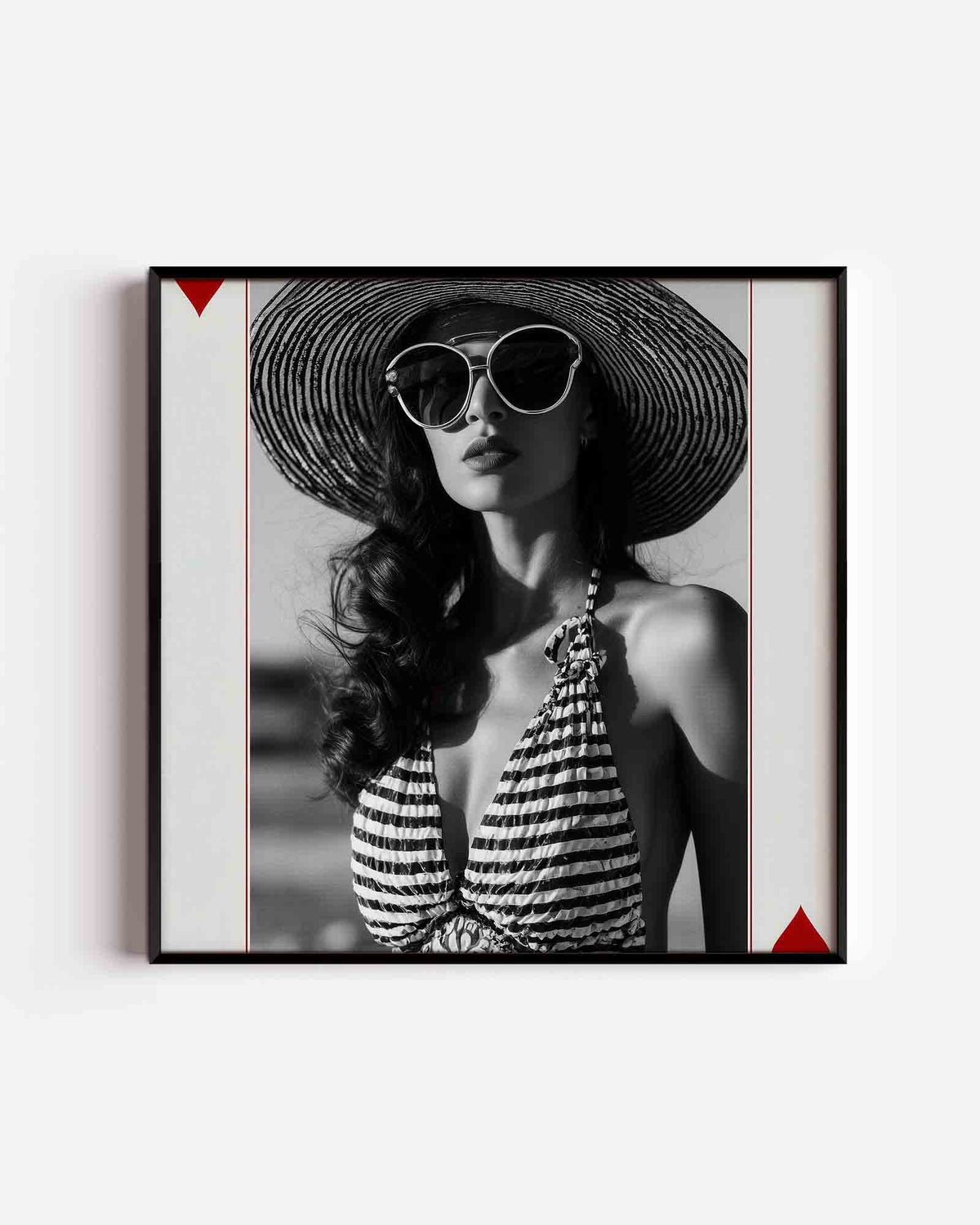 Vrouw met hoed – Pop Art vierkante poster als wanddecoratie