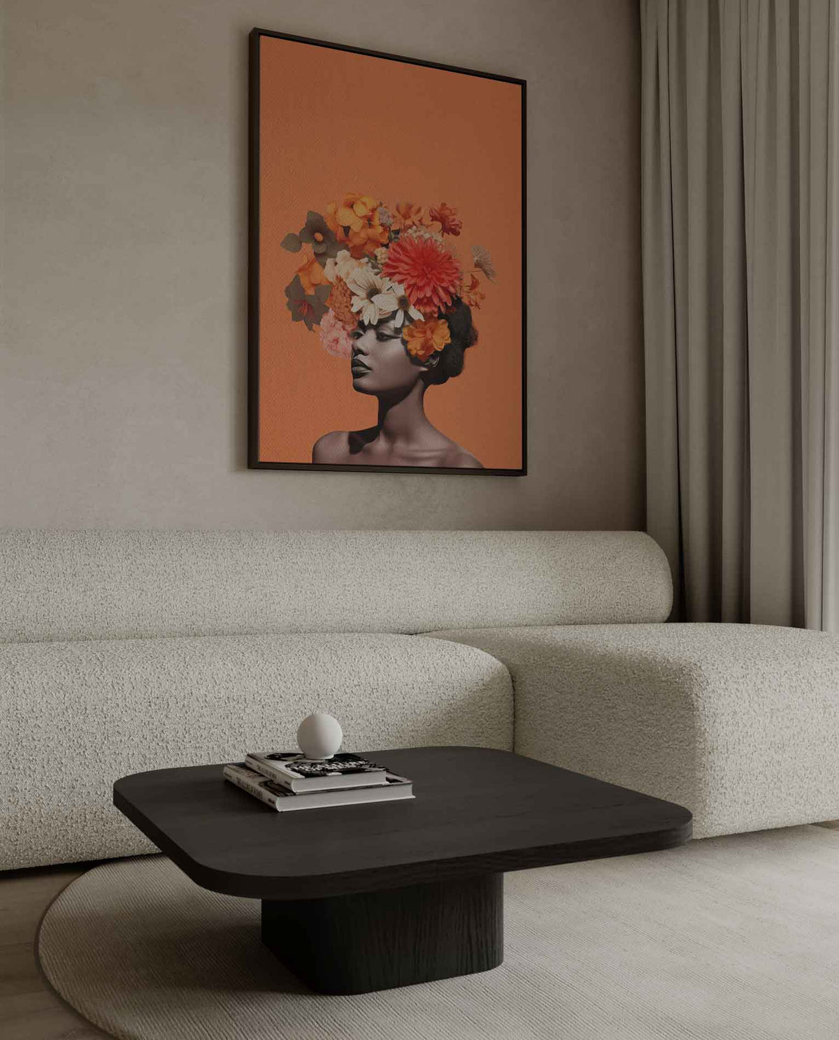 Bloemenfantasie Portret – canvas wanddecoratie in portret formaat