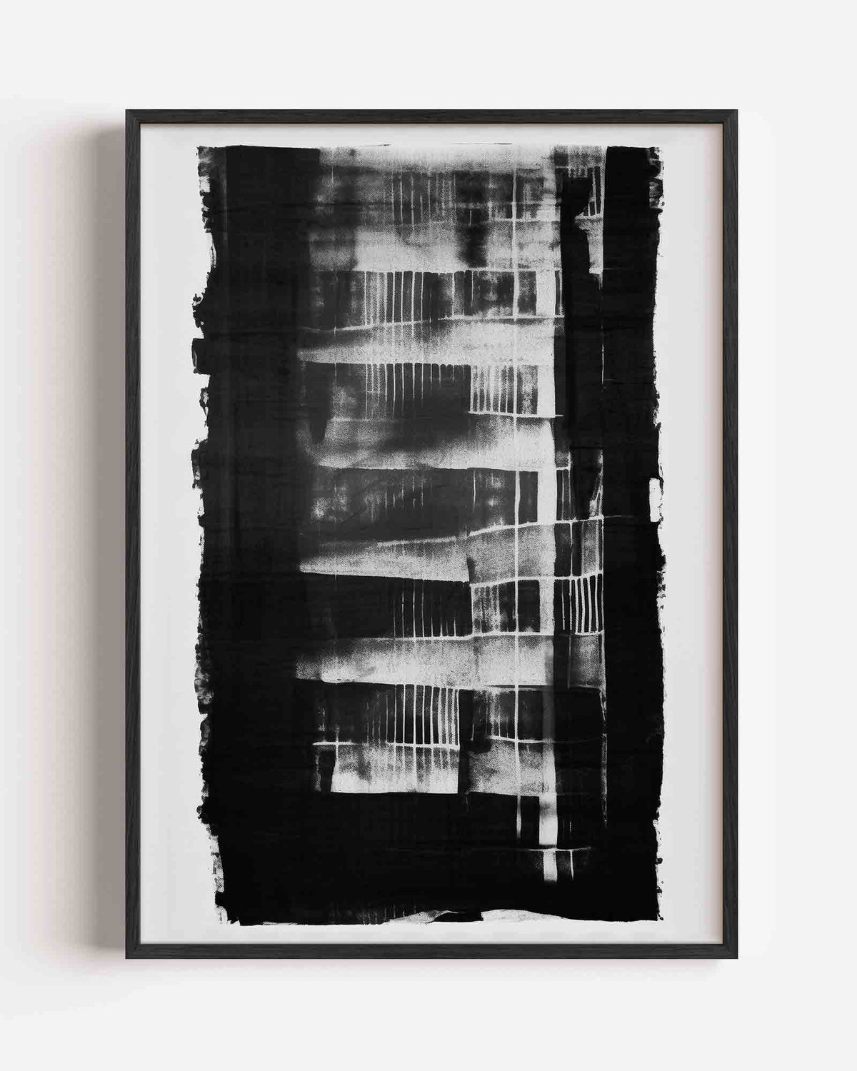 Abstracte zwart wit – Kunst & Design poster als staande wanddecoratie