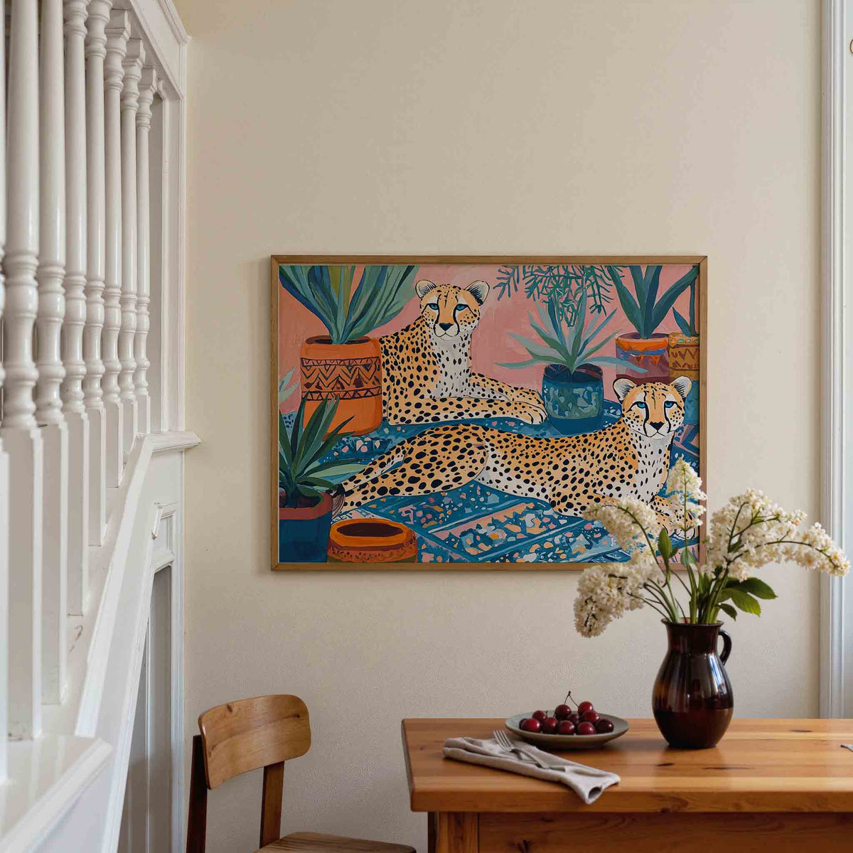 Luipaarden en planten – dieren poster in liggend formaat