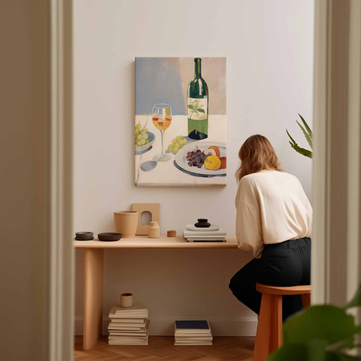 Stilleven met Wijn en Vruchten – portret kunstwerk als wanddecoratie, afbeelding 17