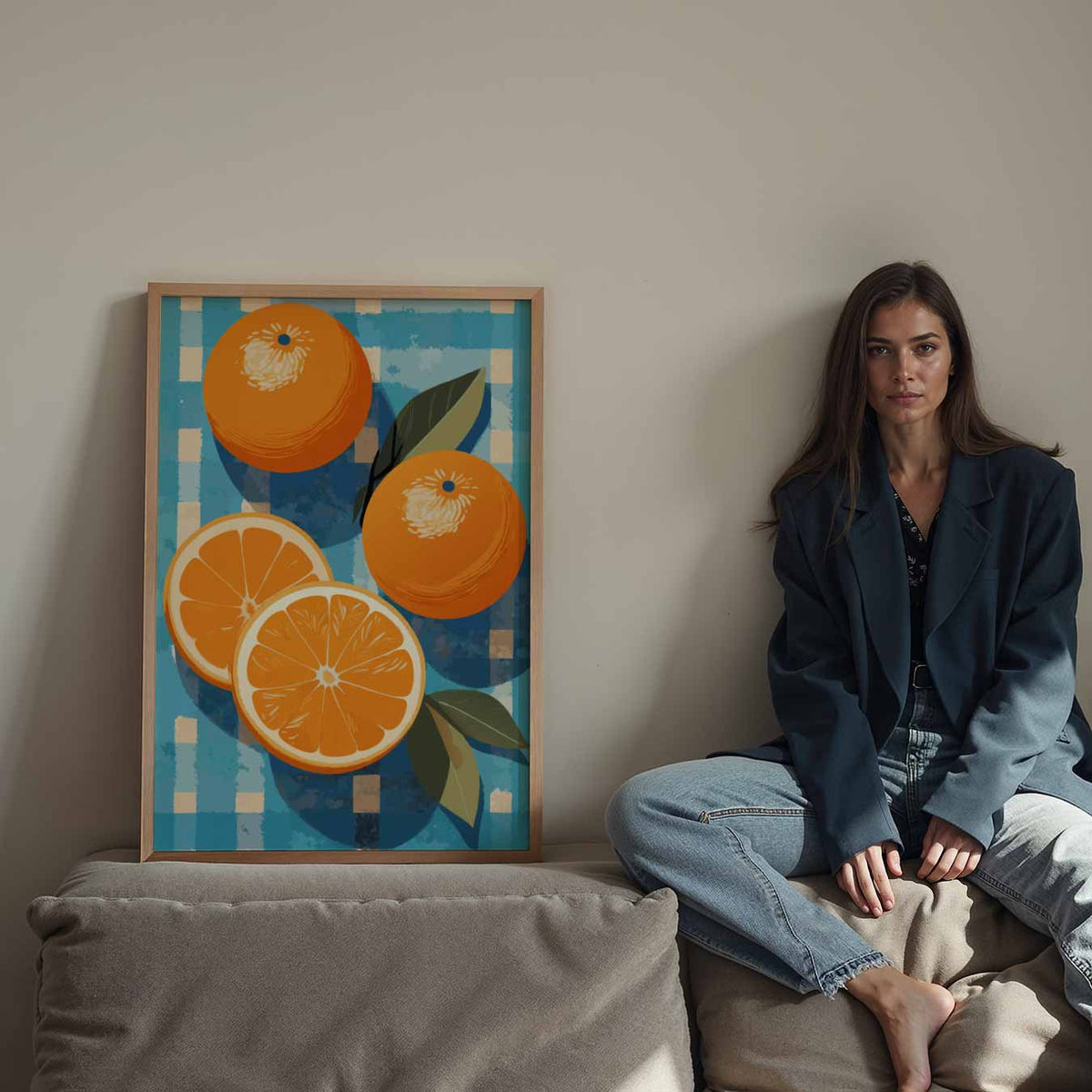 Verfrissende Sinaasappel – staande keuken wanddecoratie van WallArtistic