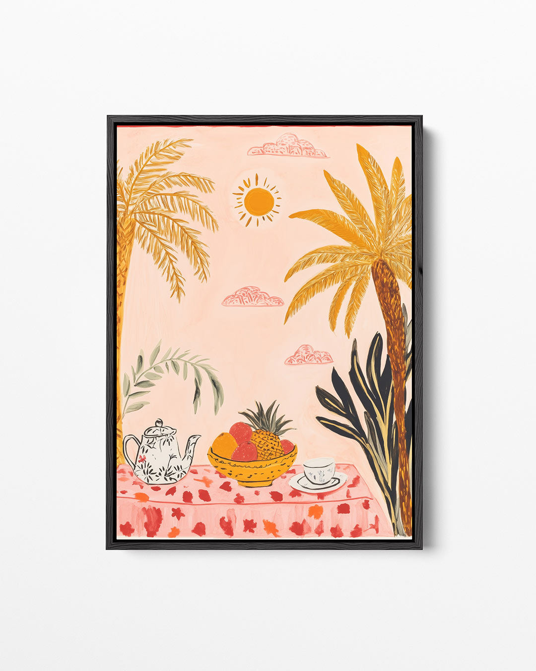 Zonnige palmen tafereel – staand wanddecoratie kunstwerk