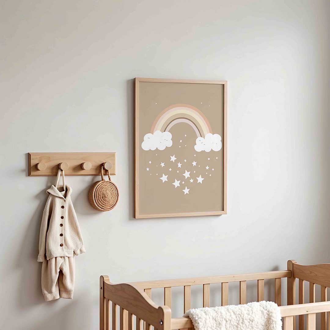 Regenboog en sterren – kinderposter in staand formaat
