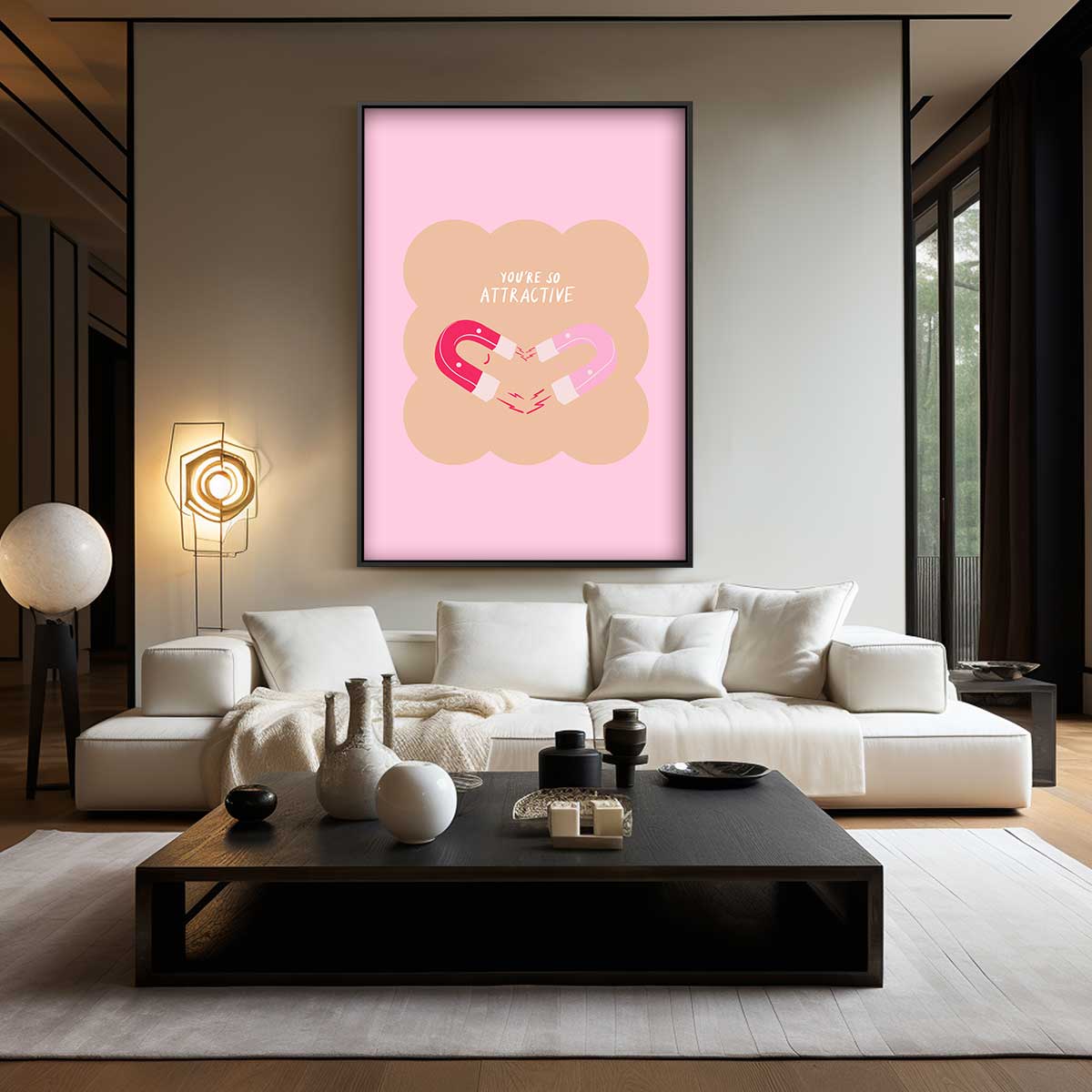 Magnetische Aantrekkingskracht Poster – modern portret kunstwerk van WallArtistic
