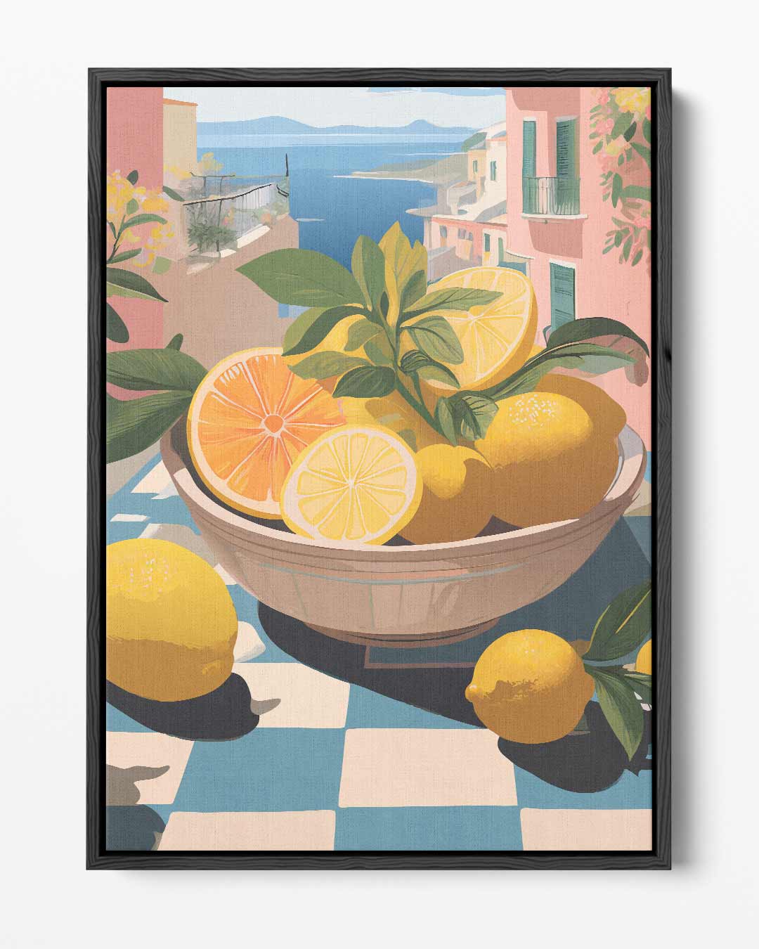 Zonnige Citrus Escapade – portret kunstwerk als wanddecoratie