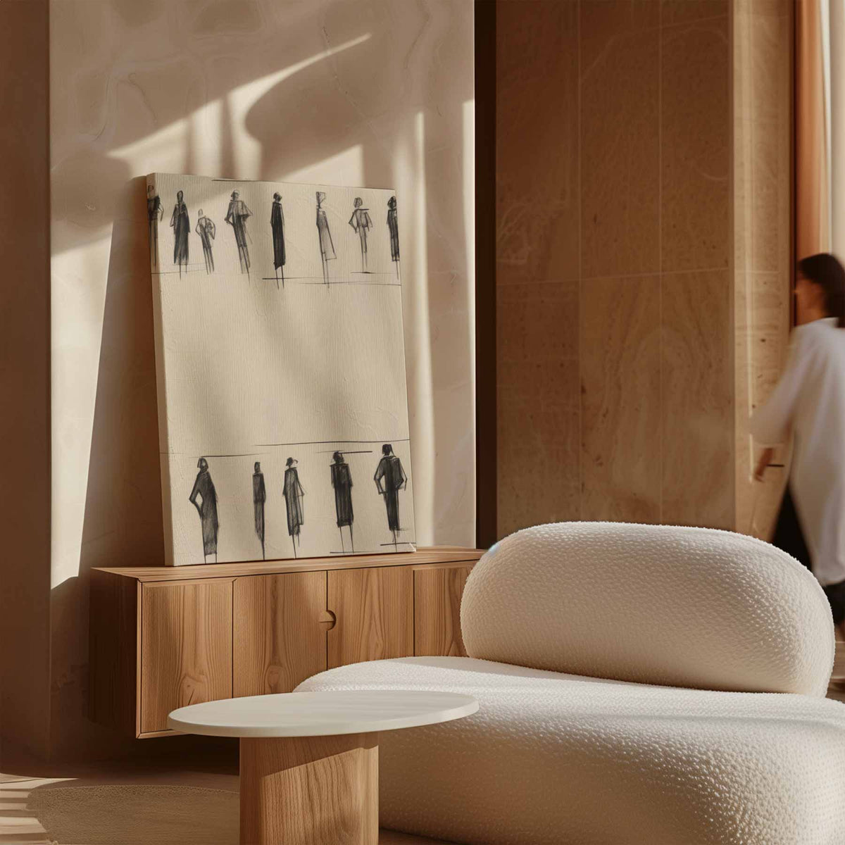Lijnen van Menselijke Expressie – staande wandkunst voor woonkamer of interieur