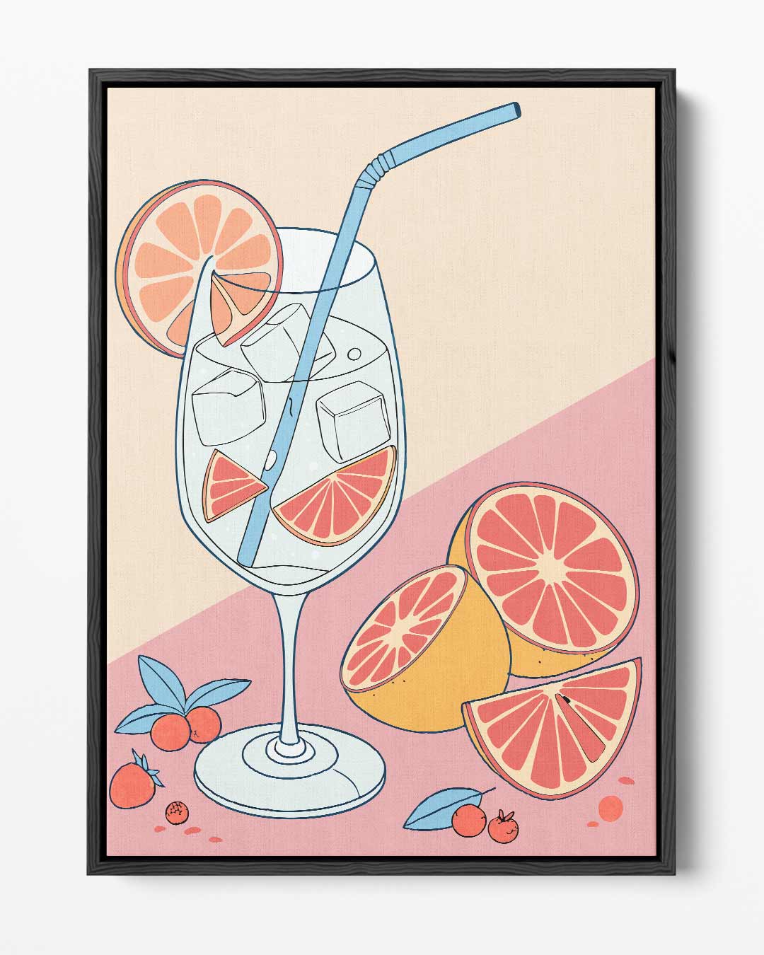 Zonnige Citrus Cocktail – portret kunstwerk als wanddecoratie