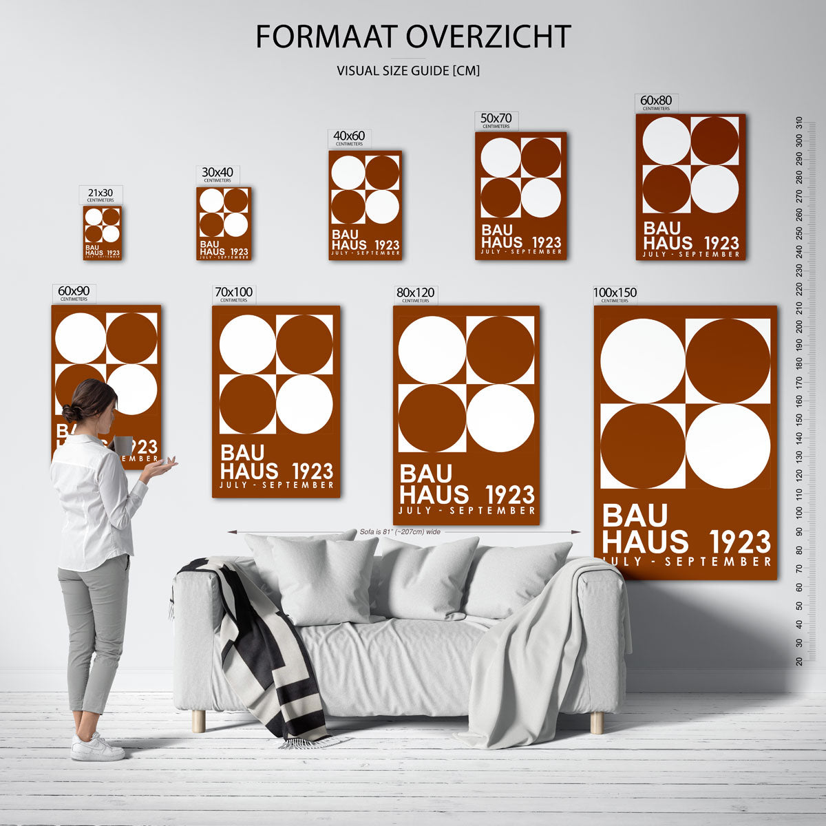 Cirkel en vierkant – Bauhaus poster als moderne geometrische wanddecoratie
