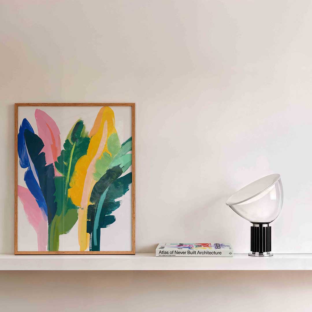 Abstracte bladeren – bloemen wandkunst als portret poster