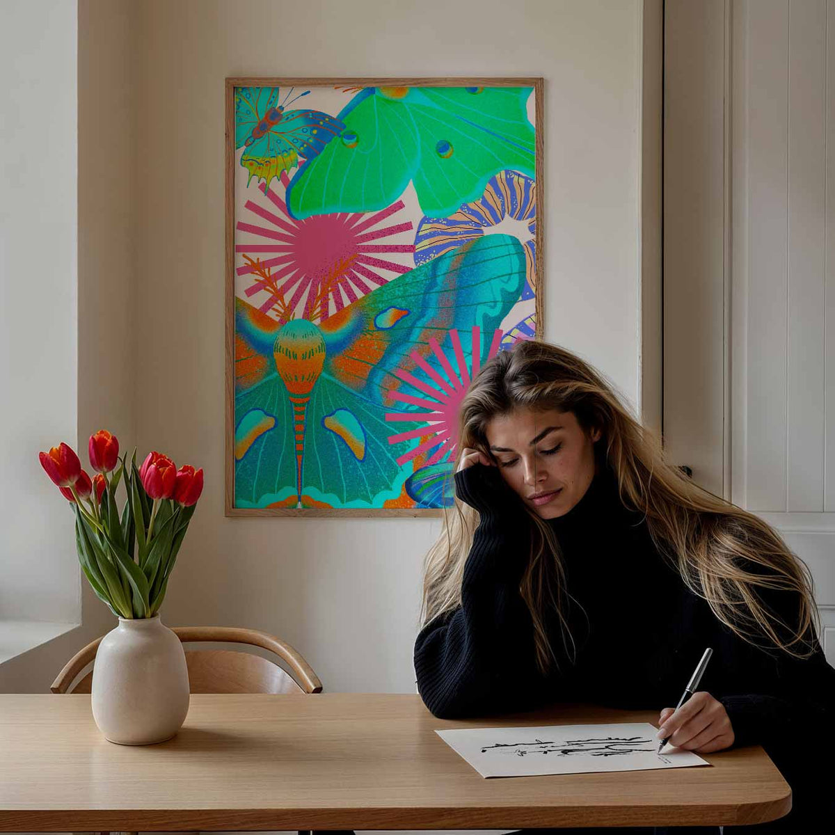 Kleurrijke Vlinders – Popart poster als moderne urban wanddecoratie