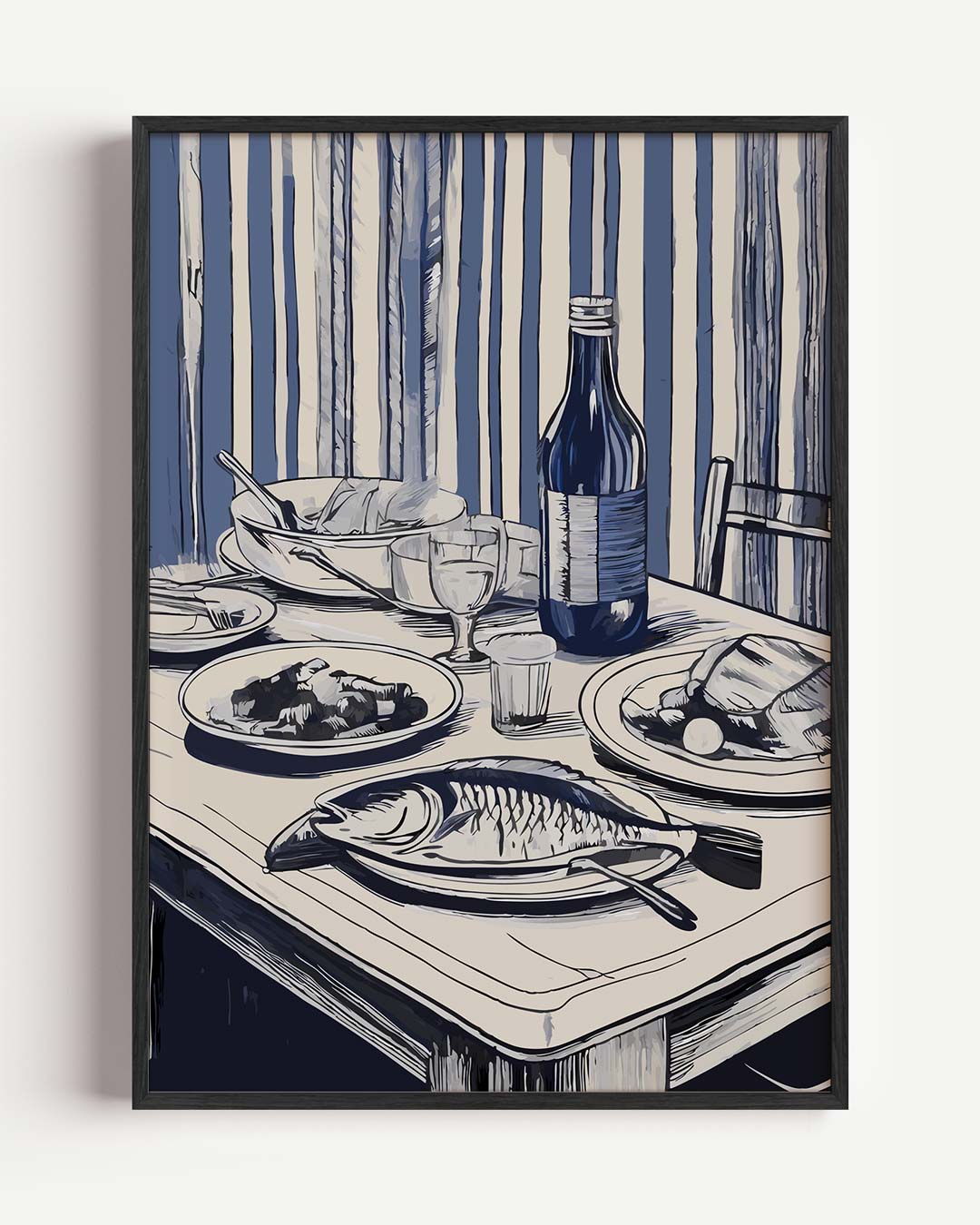 Stijlvolle Keukentafel – keuken portret poster als wanddecoratie
