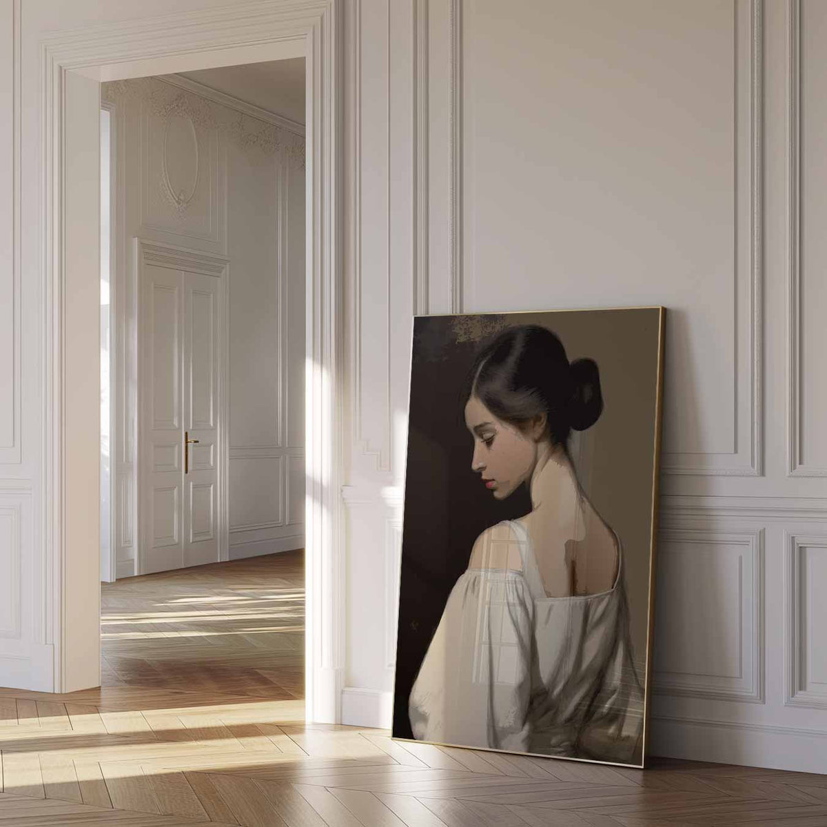 Elegante Vrouwelijke Silhouet – paas poster als vrolijke staande wanddecoratie