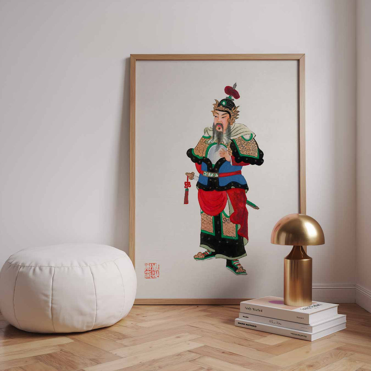 Oosterse Krijger – speelse wandkunst als portret kinderposter