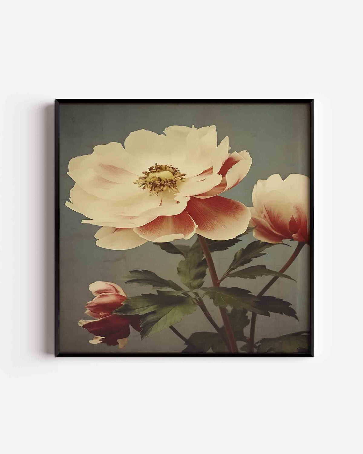 Bloemen in zachte tinten – vintage vierkante poster als wanddecoratie