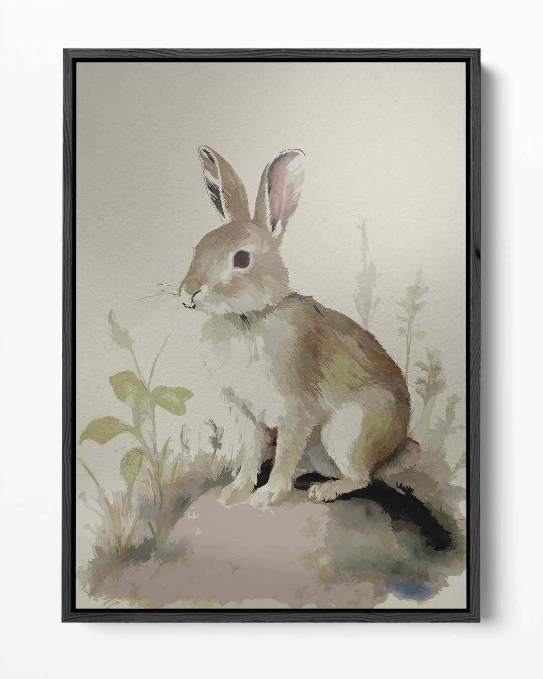 Schattig Konijn in de Natuur – portret kunstwerk als wanddecoratie