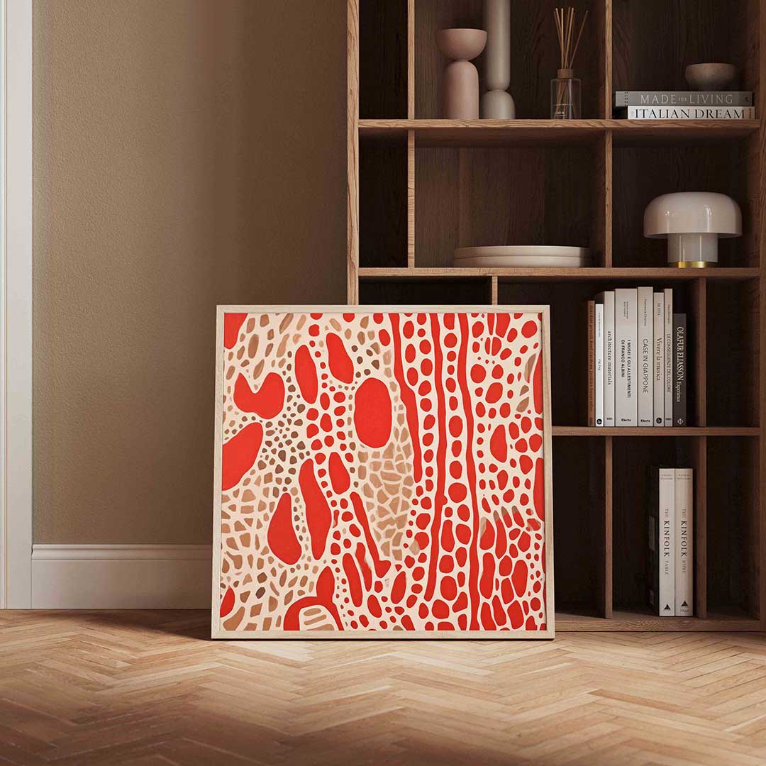 Organische vormen – kleurrijke vierkante wanddecoratie van WallArtistic