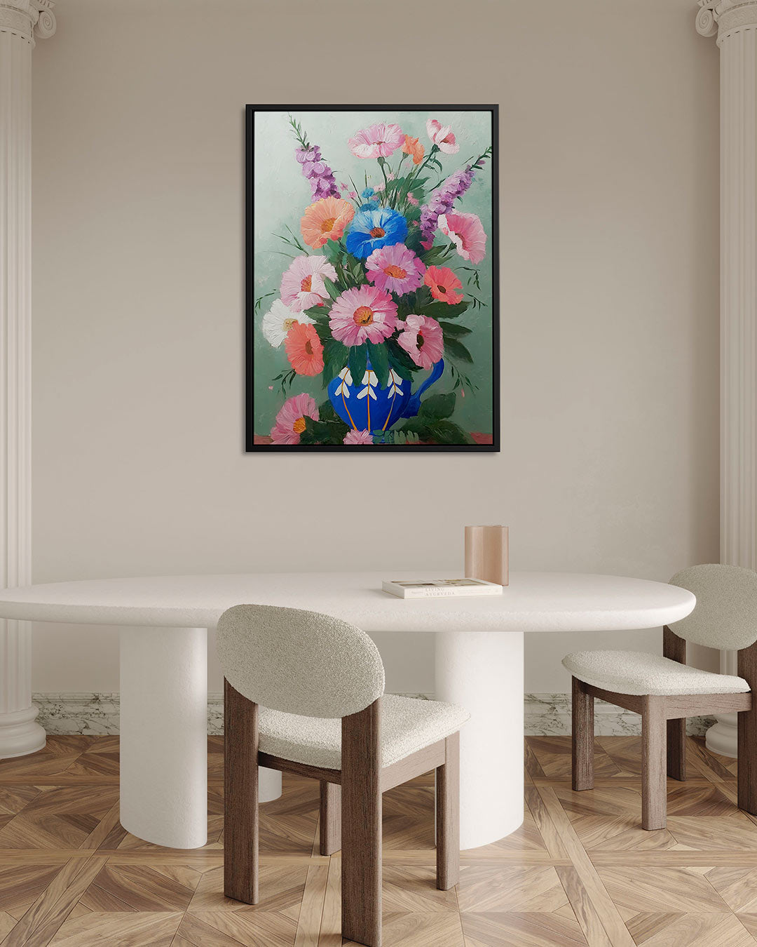 Bloemen in vaas – Wanddecoratie kunstwerk – alternatieve weergave van het kunstwerk
