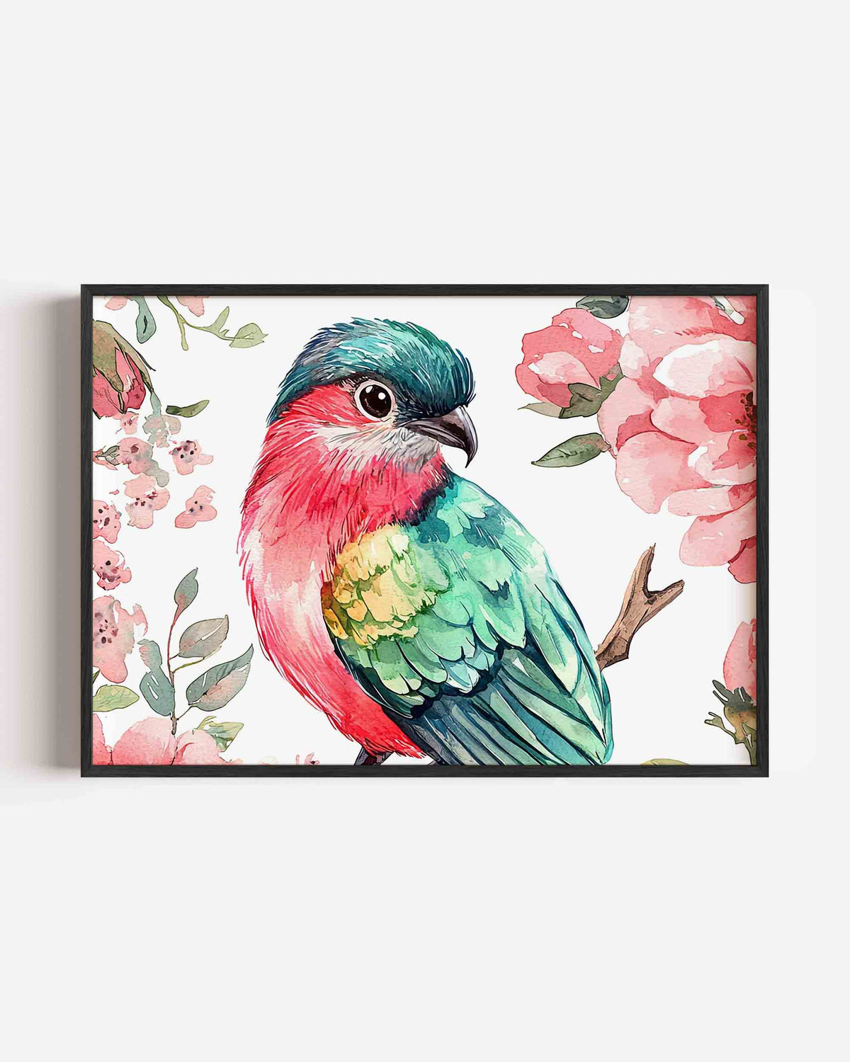 Vogel en bloemen – dieren landscape poster als wanddecoratie
