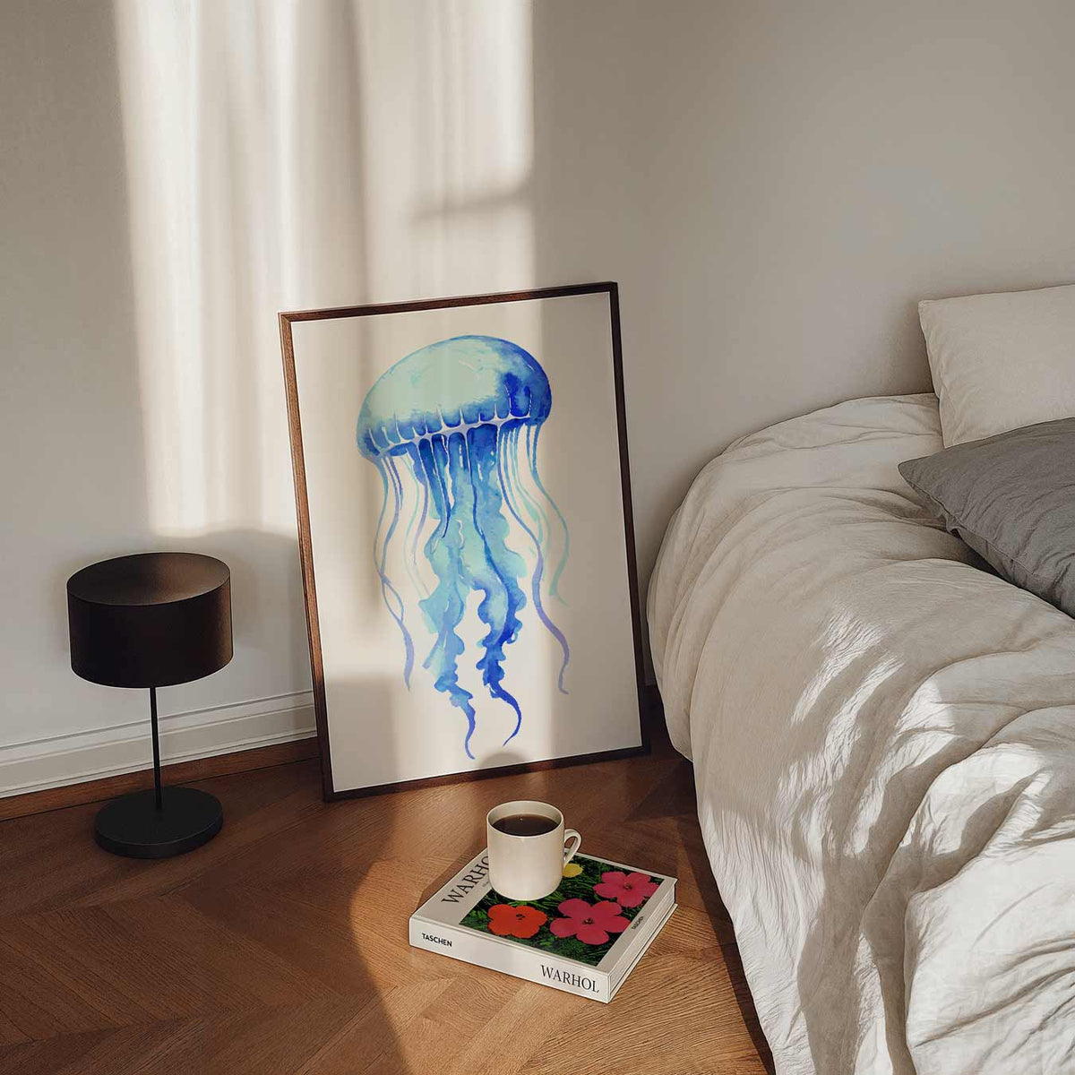 Watercolor Kwallen – staande dieren wanddecoratie van WallArtistic