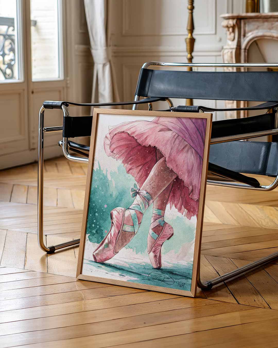 Elegant Ballet Moment – staande muurposter voor Pasen