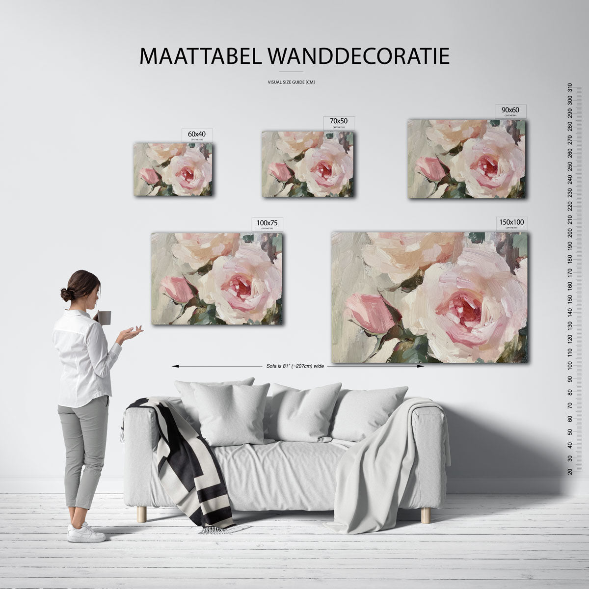 Bloemrijke penseelstreken – kunstwerk op canvas, dibond of plexiglas