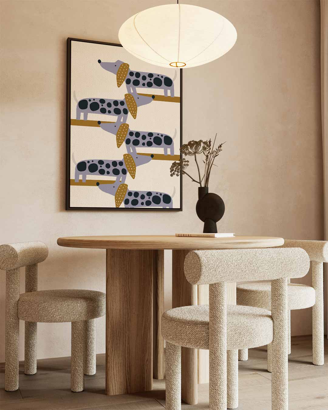 Hondjes in Evenwicht – staand kunstwerk voor modern interieur